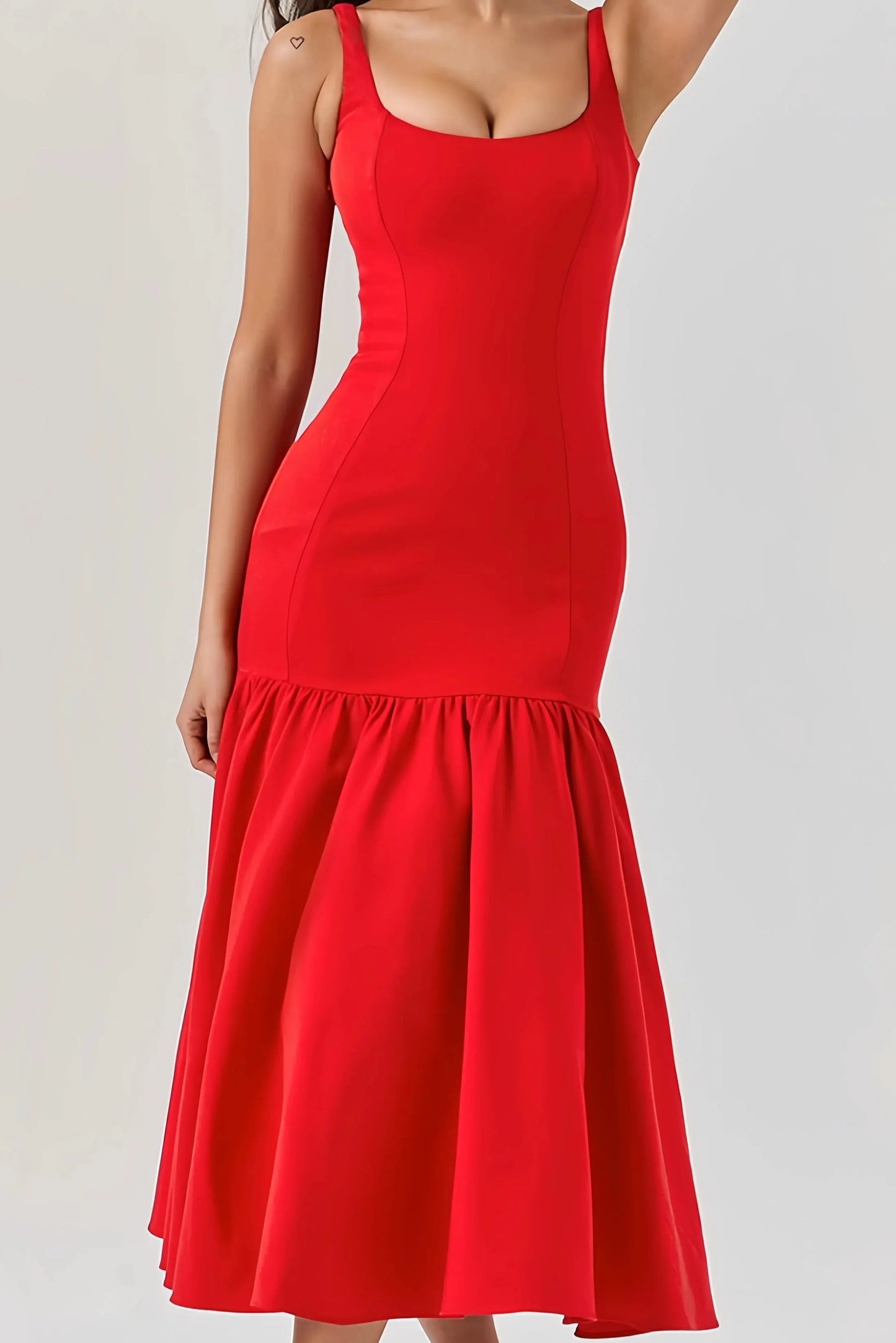 Robe Midi Sans Manches avec Volants pour Femme | Idéale pour les Occasions Spéciales ou le Quotidien