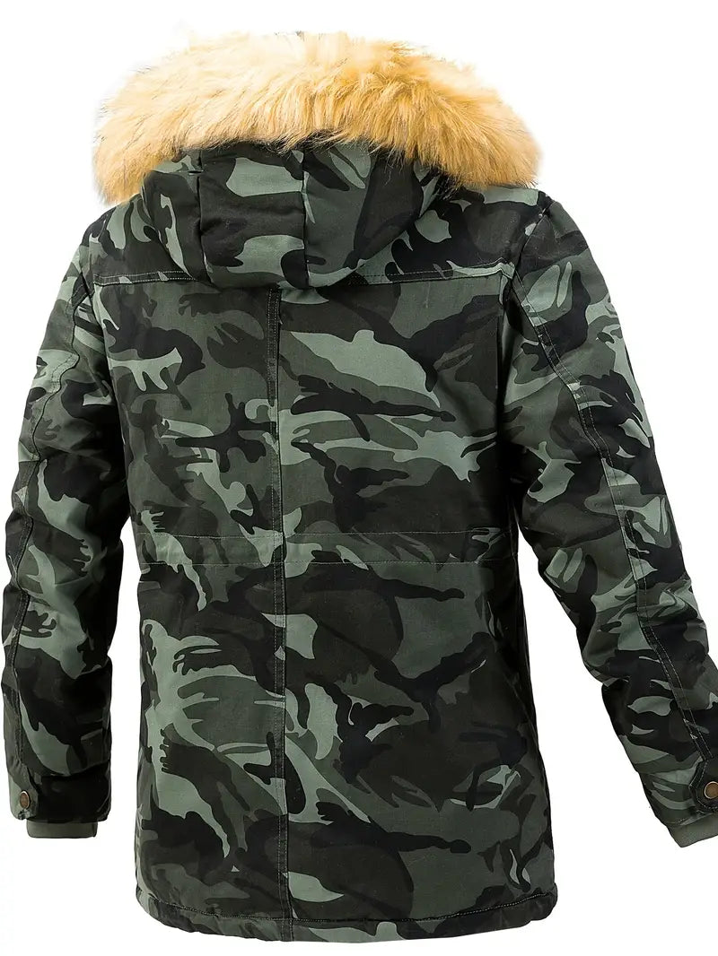 Veste d’Hiver Camouflage avec Capuche pour Homme | Idéale pour les Activités Extérieures en Hiver