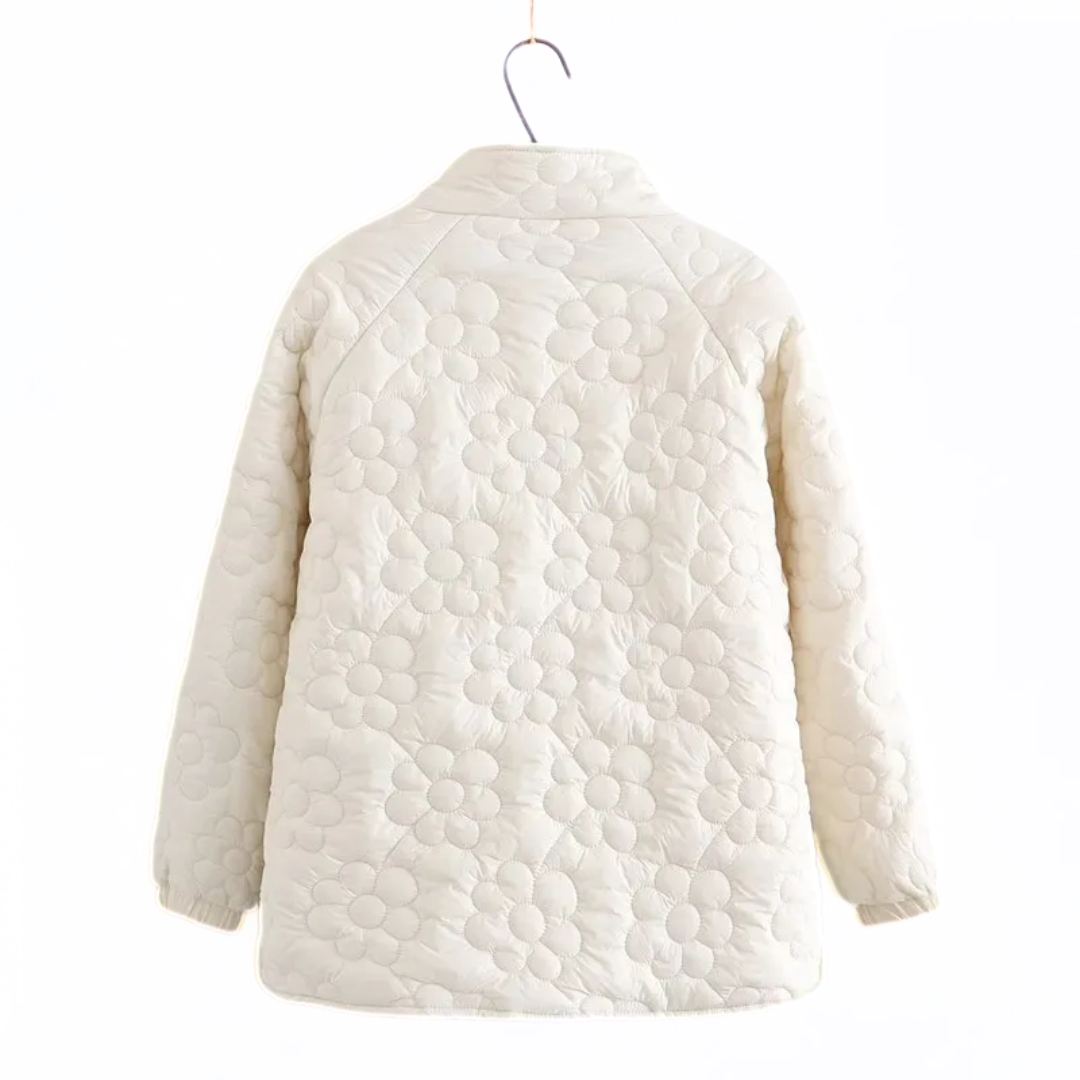 Manteau d’Hiver avec Motif Floral Pressé pour Femme | Idéal pour l’Hiver et l’Automne