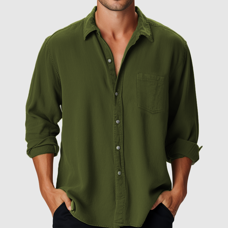 Chemise à Manches Longues avec Col Classique pour Homme | Idéale pour le Quotidien et les Occasions Décontractées