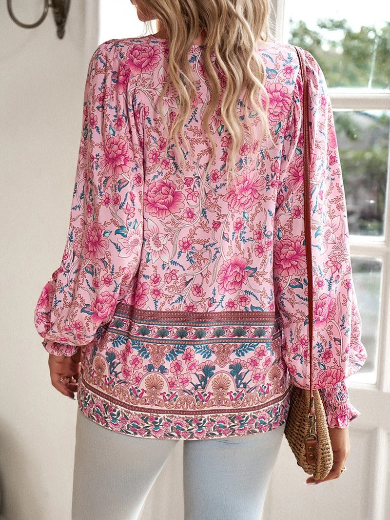 Blouse à Manches Chauve-Souris avec Imprimé Floral pour Femmes | Idéal pour l’Été