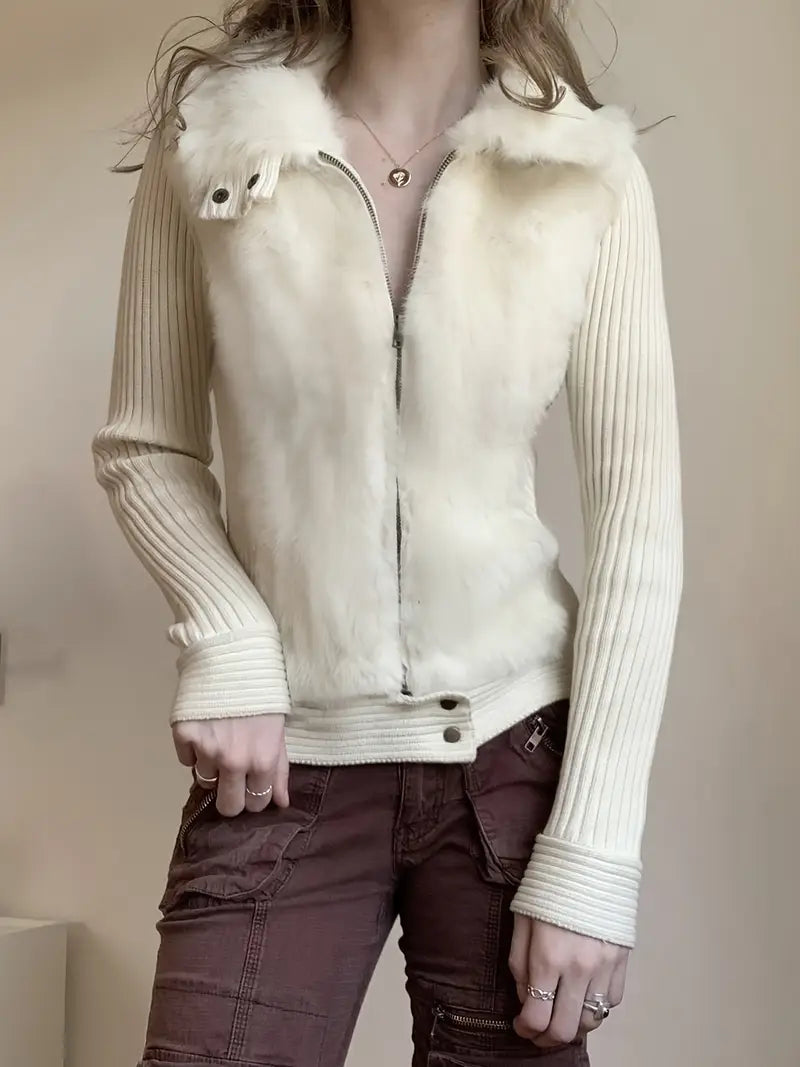 Gilet Cintré à Col Imitation Fourrure pour Femme | Idéal pour la Saison Hivernale