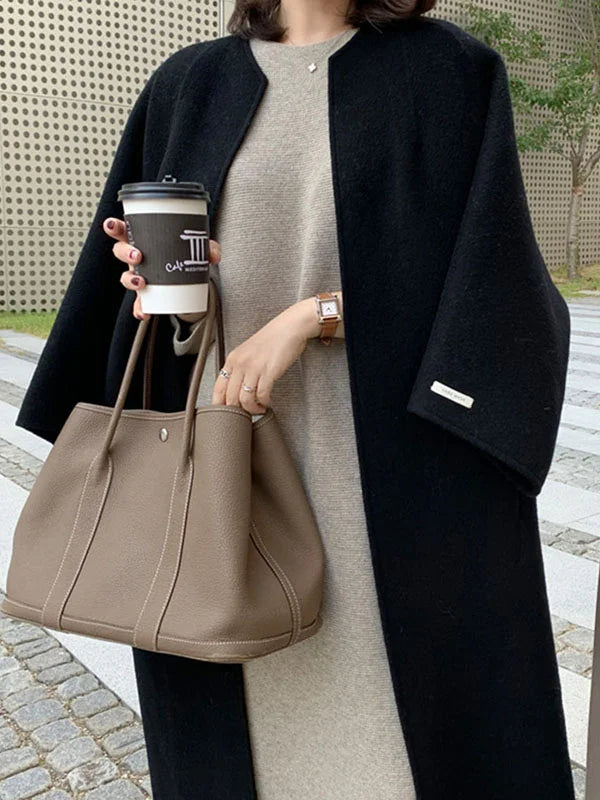 Manteau Long Croisé Sans Boutons pour Femme | Idéal pour l’Hiver