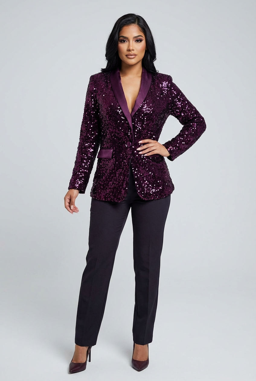 Blazer à sequins pour femmes