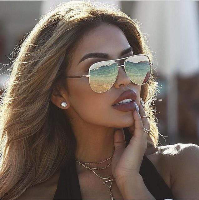 Lunettes de Soleil Aviateur avec Verres Miroir pour Femme | Idéales pour les Activités Extérieures