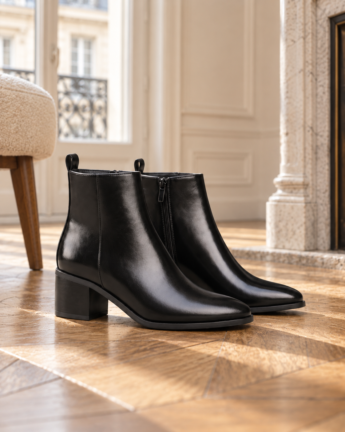 Bottines à talon large pour femmes