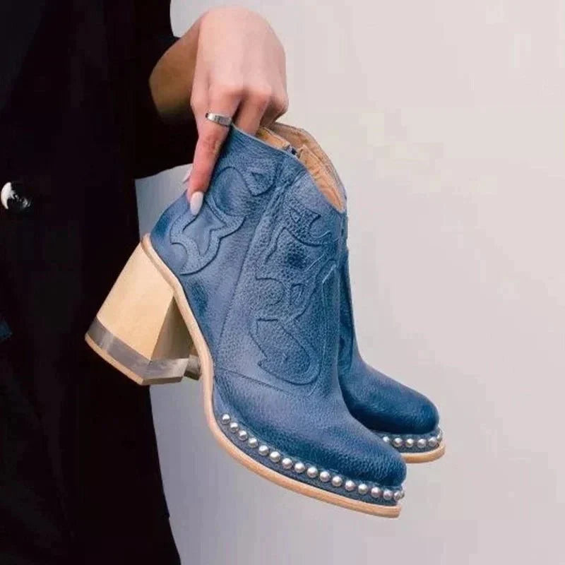 Bottines à Talon Large avec Fermeture Éclair pour Femmes | Idéales pour l’Automne et l’Hiver