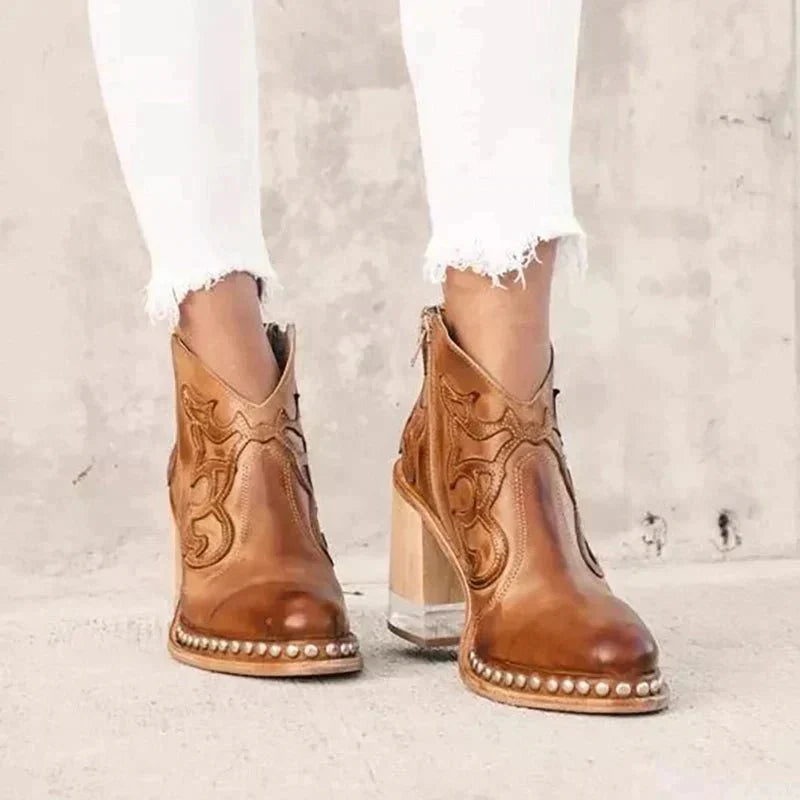 Bottines à Talon Large avec Fermeture Éclair pour Femmes | Idéales pour l’Automne et l’Hiver