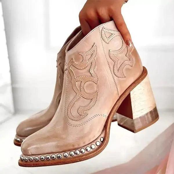 Bottines à Talon Large avec Fermeture Éclair pour Femmes | Idéales pour l’Automne et l’Hiver