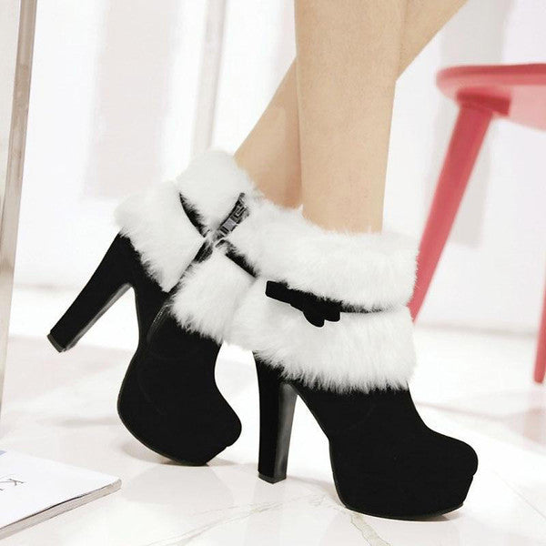 Bottes à Talon Carré avec Fermeture Zip pour Femmes | Idéales pour l’Hiver