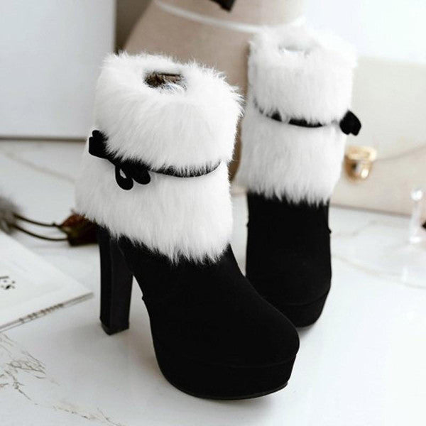 Bottes à Talon Carré avec Fermeture Zip pour Femmes | Idéales pour l’Hiver