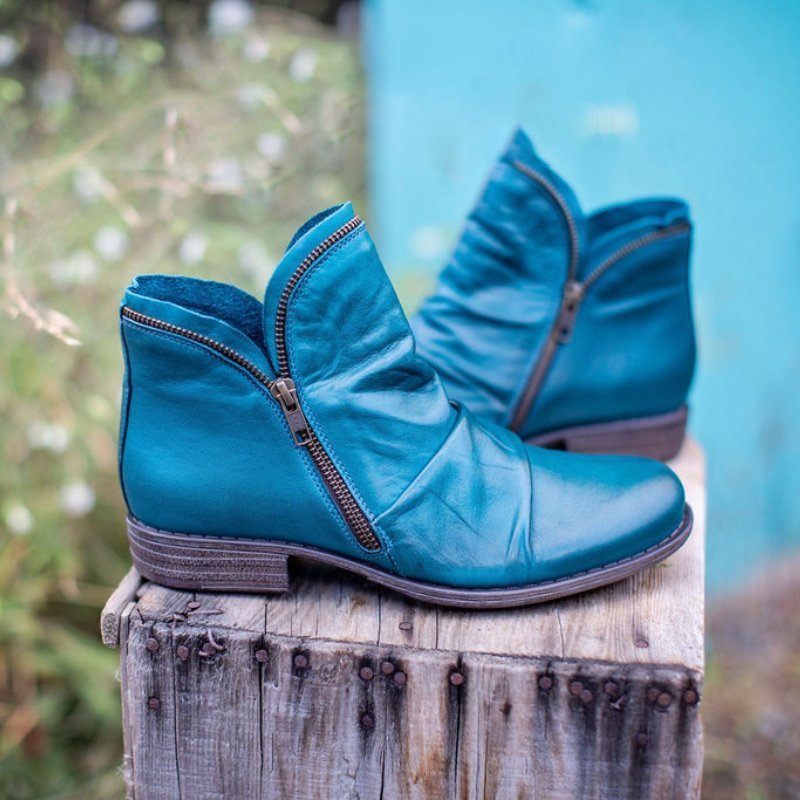 Bottines zippées froncées pour femmes