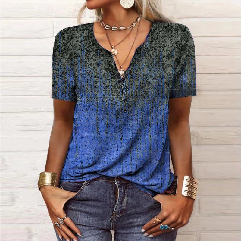 Blouse à Manches Courtes avec Imprimé Floral pour Femmes | Idéal pour l’Été