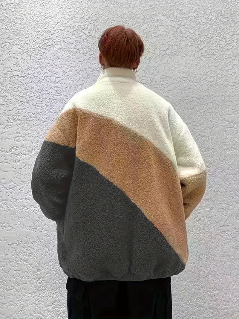 Veste à Manches Longues avec Motif Colorblock pour Hommes | Idéale pour les Journées Fraîches
