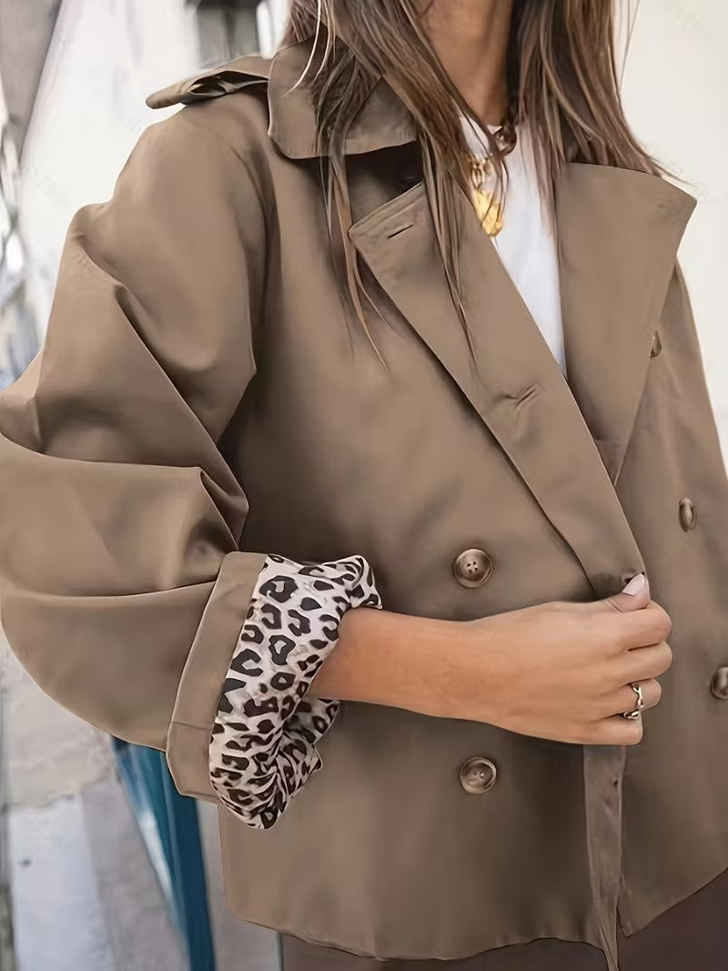 Trench-Coat Court avec Doublure Imprimée pour Femme | Idéal pour La Mi-Saison