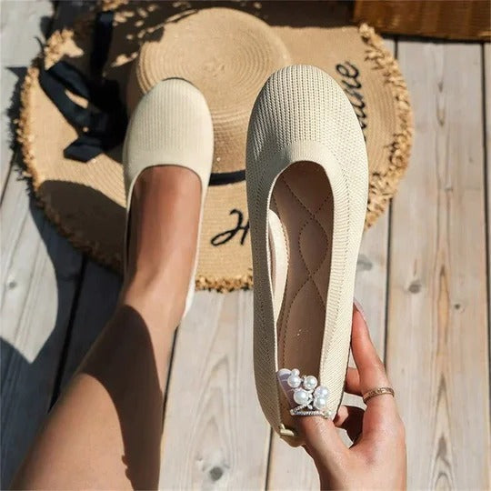 Ballerines Plates À Texture Côtelée Pour Femmes | Idéales Au Quotidien