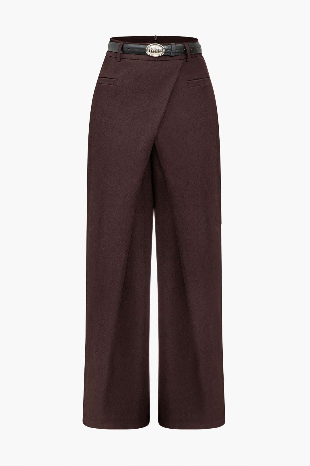 Pantalon Femme à Taille Haute avec Détail Croisé | Idéal pour le Travail ou les Sorties