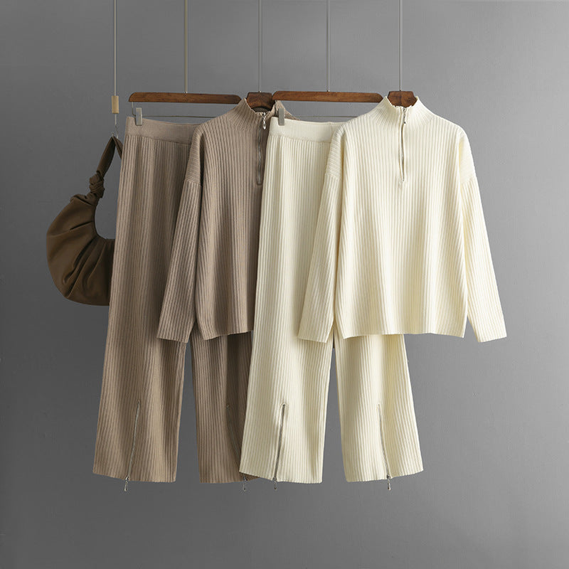 Ensemble Deux Pièces Avec Haut À Fermeture Éclair Et Pantalon Pour Femmes | Idéal Pour Usage Quotidien Et Loisirs