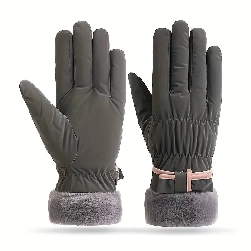 Gants d’Hiver avec Nœud et Fonction Écran Tactile pour Femme | Idéals pour les Activités Extérieures