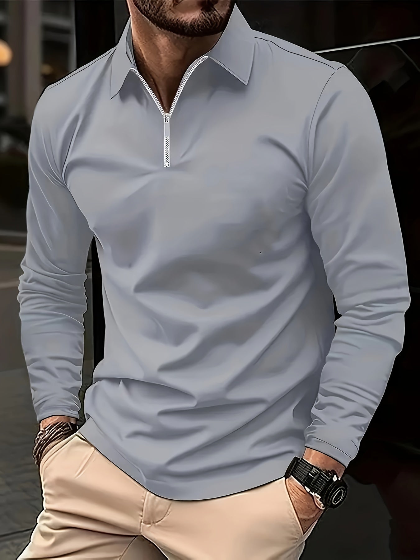 Chemise À Manches Longues avec Fermeture Zippée pour Homme | Idéale pour Le Quotidien
