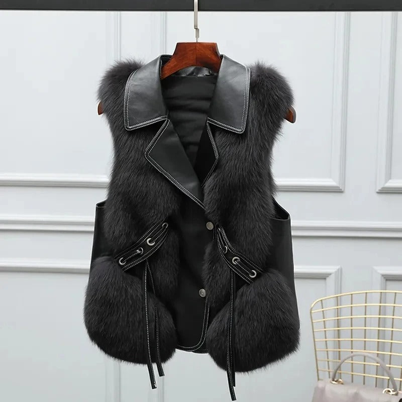 Gilet Sans Manches à Col Revers pour Femme | Idéal pour la Saison Froide
