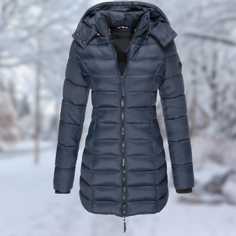 Manteau d’Hiver Mi-Long avec Fermeture à Boutons pour Femme | Idéal pour la Saison Froide