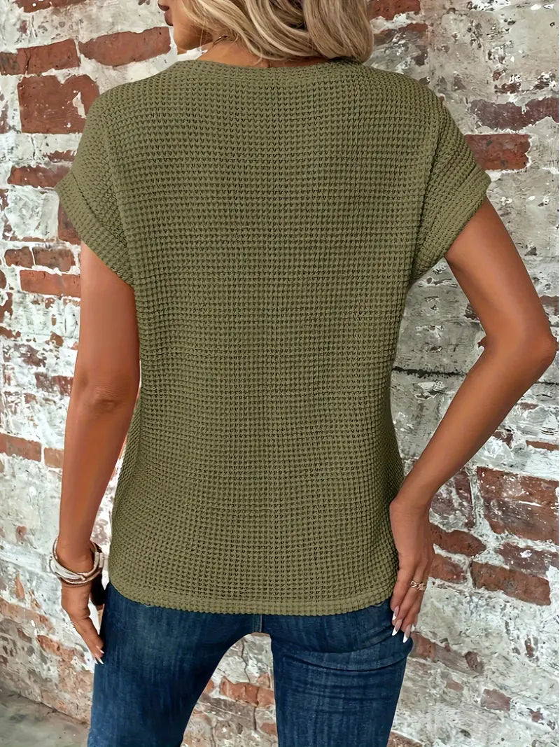 T-Shirt à Manches Courtes avec Motif Texturé pour Femme | Idéal pour les Journées Chaudes