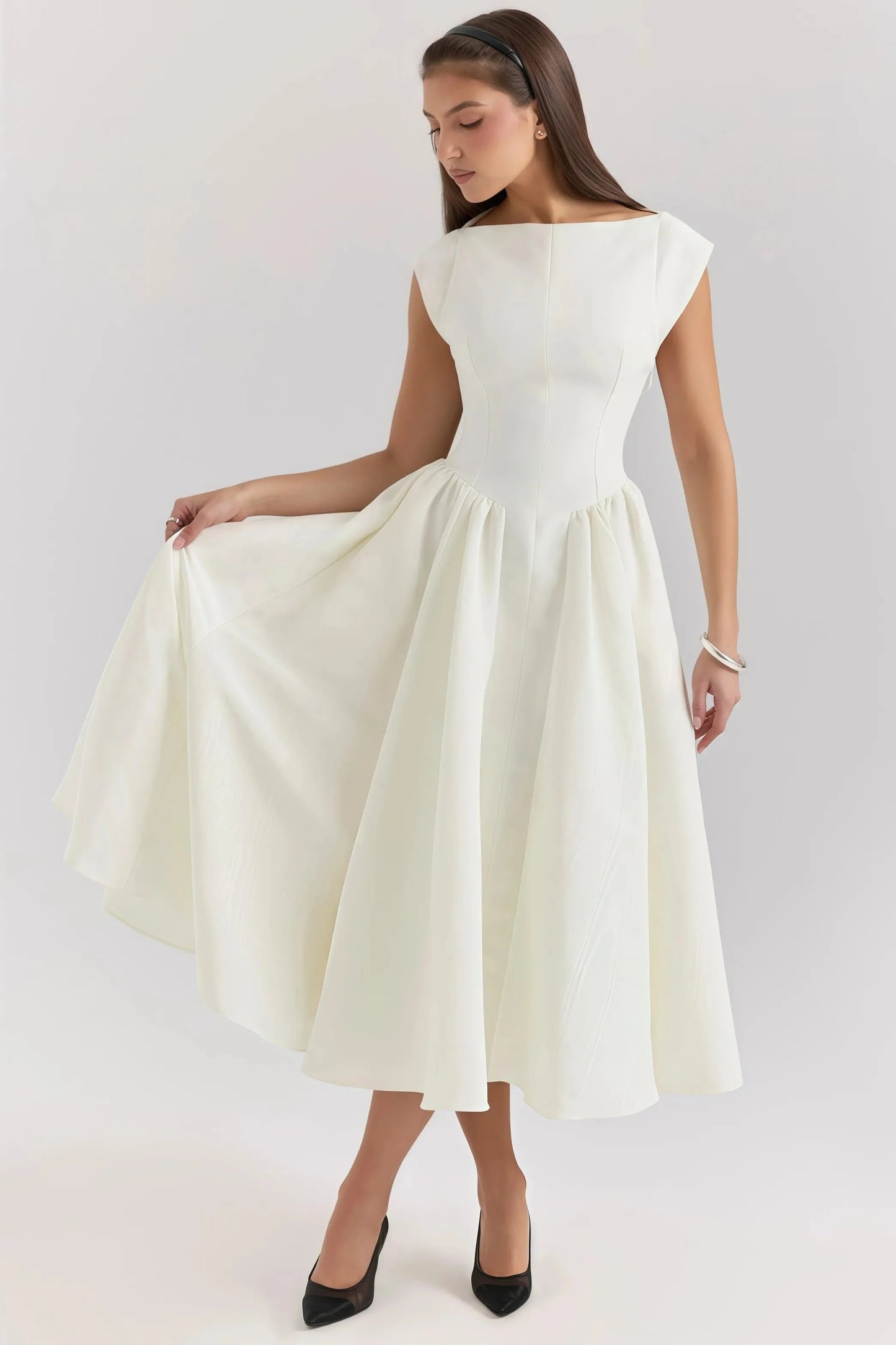 Robe Midi Dos Nu avec Volants pour Femme | Idéale pour l’Été ou une Soirée