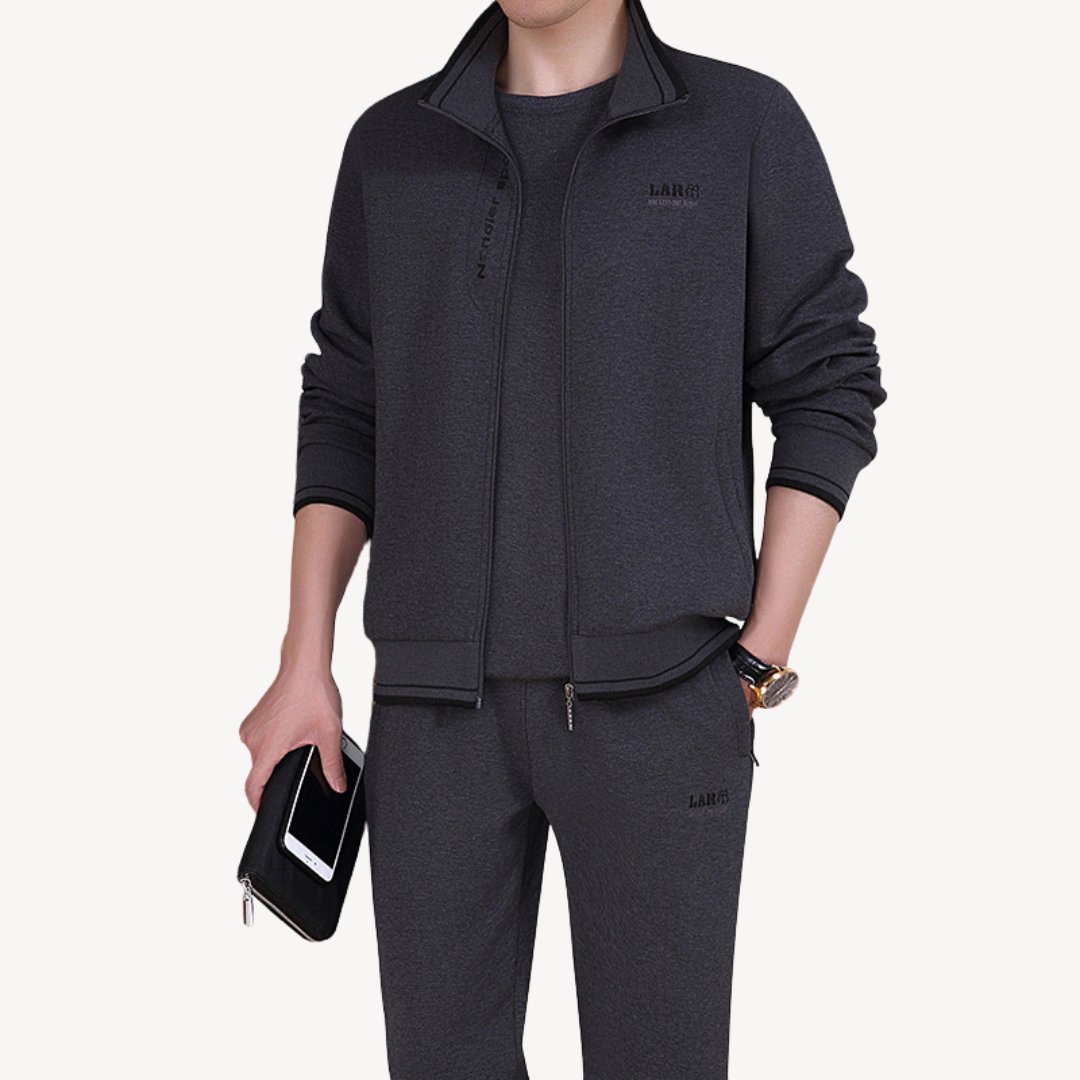 Ensemble De Survêtement Zippé pour Homme avec Taille Ajustable | Idéal pour Les Loisirs Et Le Sport