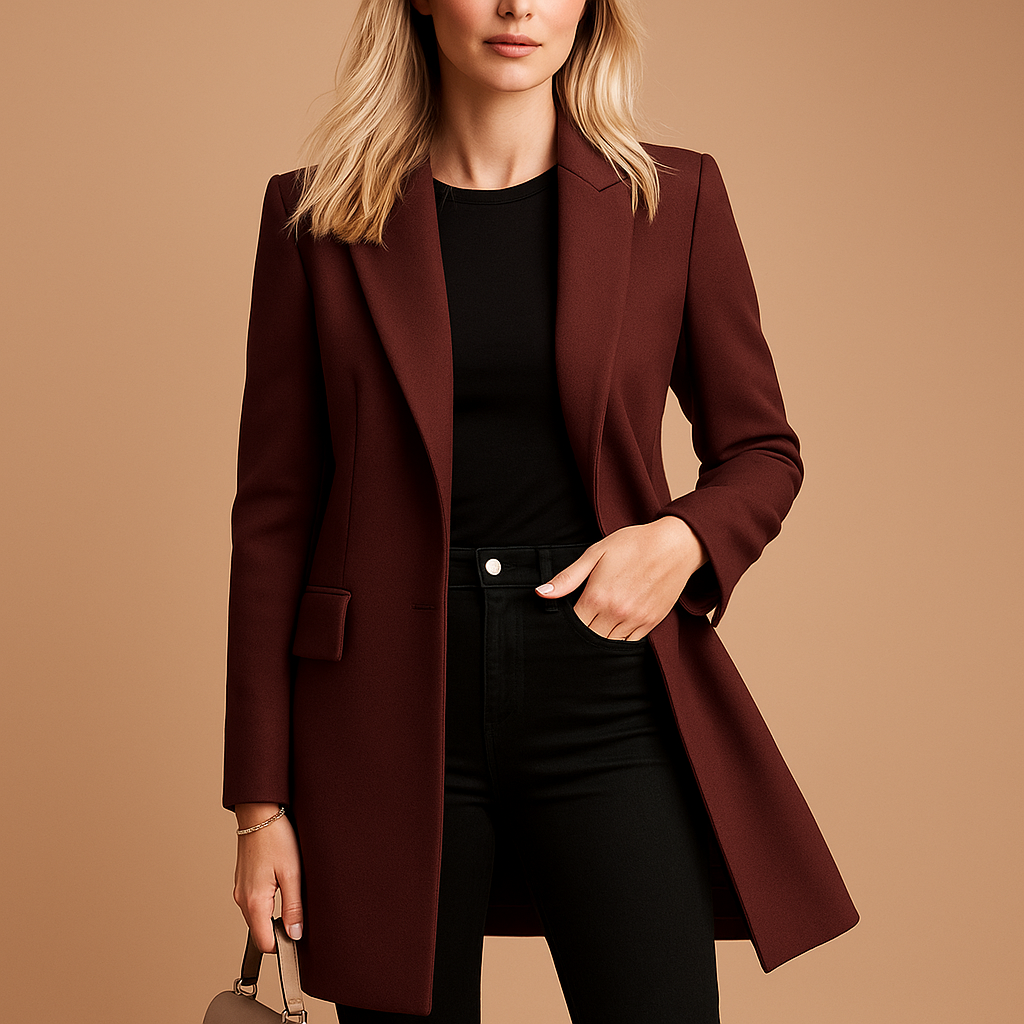 Trench-Coat Long Avec Coupe Ajustée Et Fermeture Boutonnée Pour Femmes | Idéal Pour La Mi-Saison