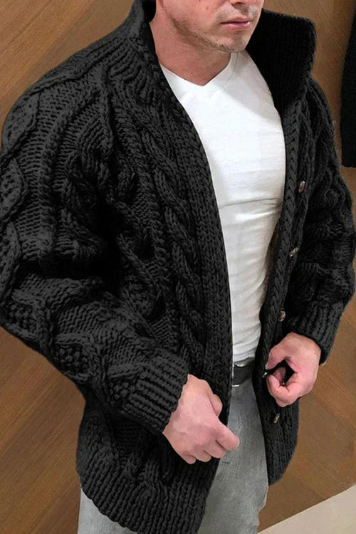 Cardigan Long avec Col Contrasté pour Homme | Idéal pour les Tenues Décontractées