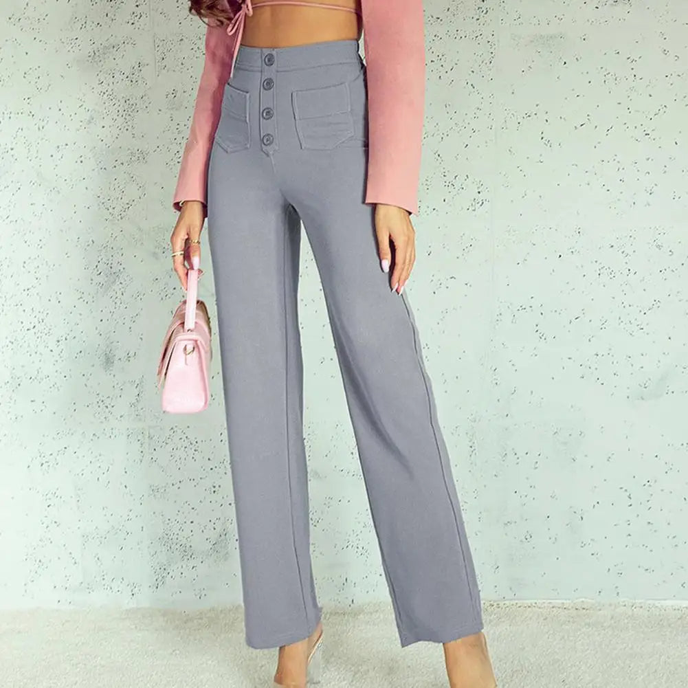 Pantalon Taille Haute à Jambe Large pour Femme | Idéal pour le Bureau et les Sorties