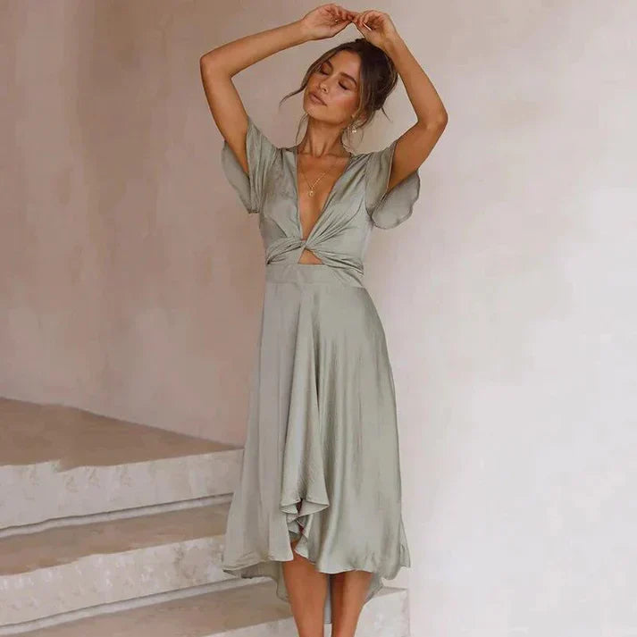 Robe Longue Vintage avec Coupe Cintrée pour Femme | Idéale pour les Occasions d’Été