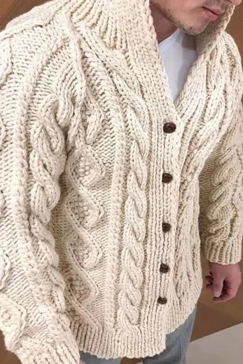 Cardigan Long avec Col Contrasté pour Homme | Idéal pour les Tenues Décontractées