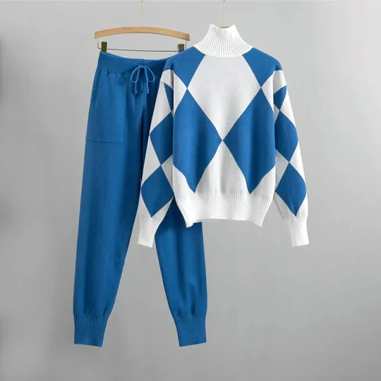 Ensemble Loungewear avec Col Roulé Et Pantalon Relax pour Femme | Idéal pour Automne Et Hiver