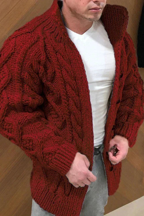 Cardigan Long avec Col Contrasté pour Homme | Idéal pour les Tenues Décontractées
