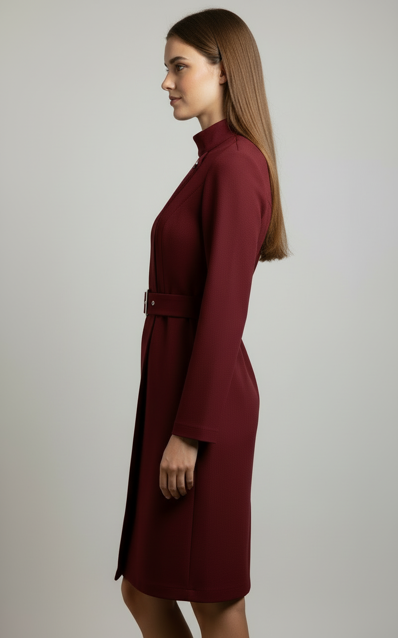 Robe Midi Style Manteau avec Ceinture pour Femme | Idéale pour Saison Froide et Tenues Quotidiennes
