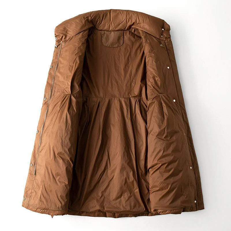 Manteau Long Matelassé avec Capuche pour Femme | Idéal pour La Saison Froide