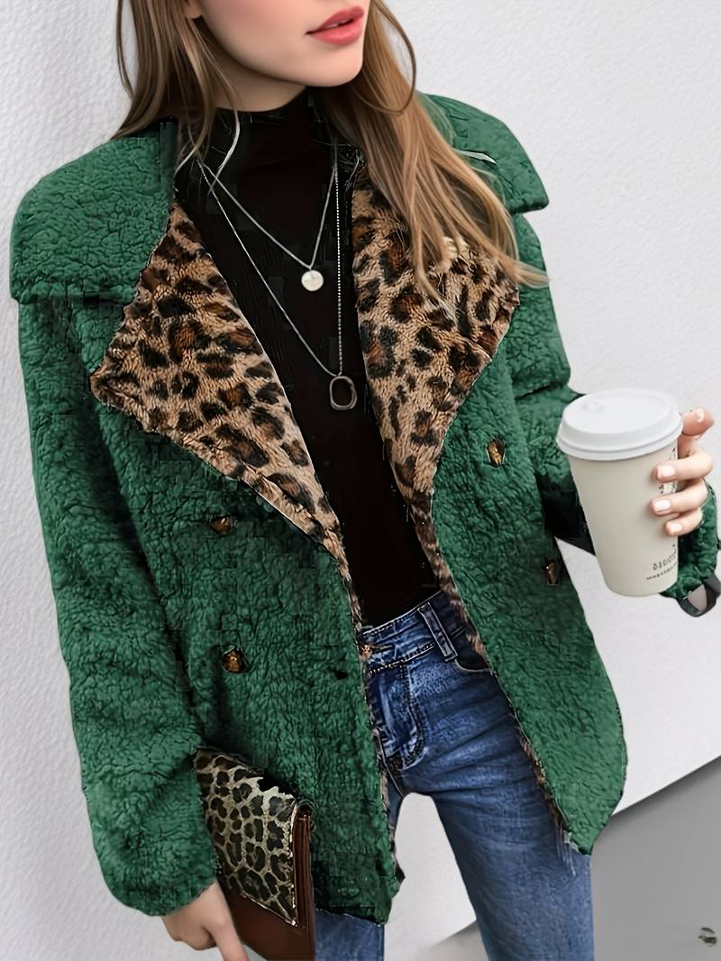 Veste à Imprimé Animalier avec Manches Longues pour Femme | Idéale pour l’Hiver