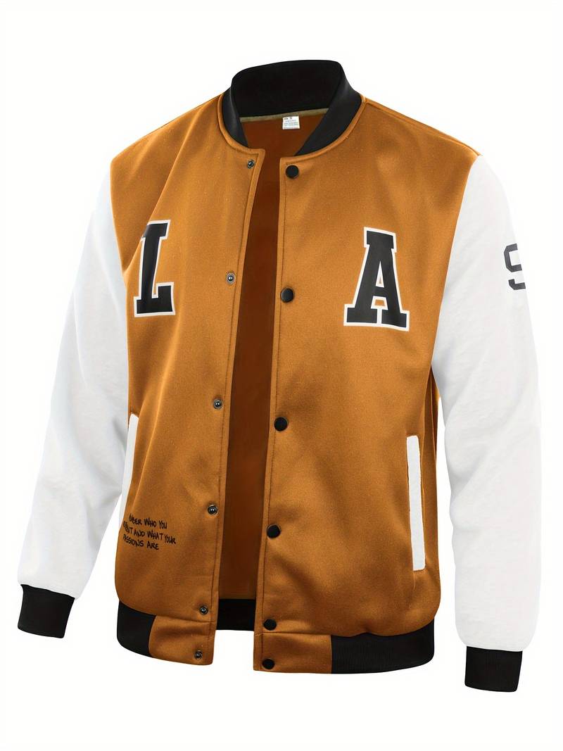 Veste College avec Manches Contrastées Et Fermeture À Boutons pour Homme | Idéal pour Les Tenues Décontractées