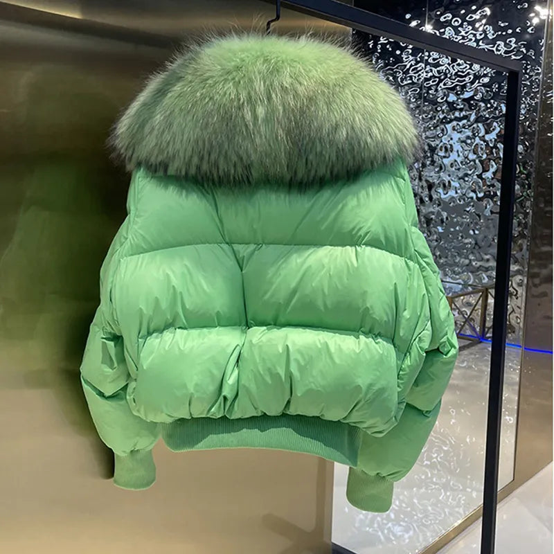 Doudoune d’Hiver avec Col en Fausse Fourrure et Fermeture Zippée pour Femme | Idéale pour Temps Froid