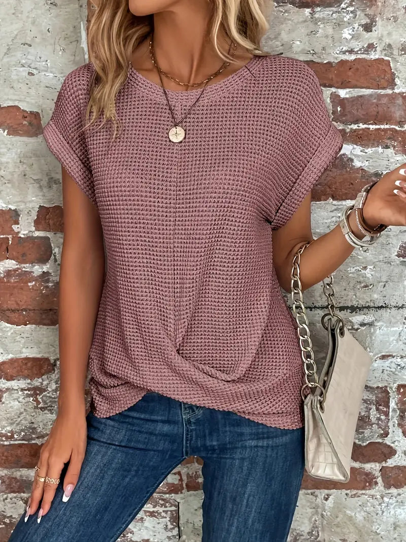 T-Shirt à Manches Courtes avec Motif Texturé pour Femme | Idéal pour les Journées Chaudes