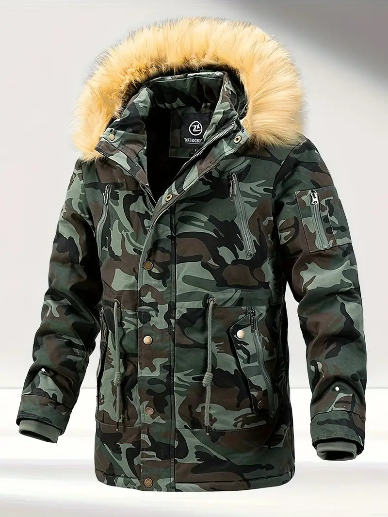 Veste d’Hiver Camouflage avec Capuche pour Homme | Idéale pour les Activités Extérieures en Hiver