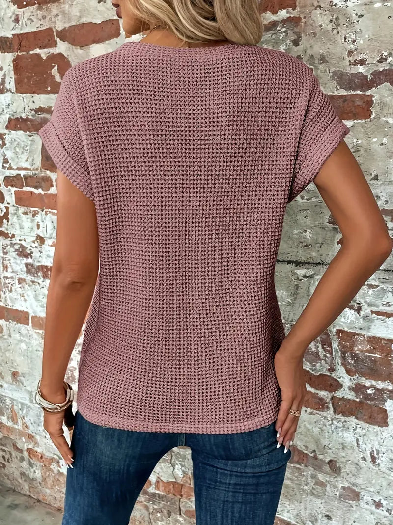 T-Shirt à Manches Courtes avec Motif Texturé pour Femme | Idéal pour les Journées Chaudes
