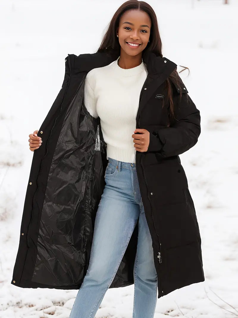 Manteau Long avec Capuche Amovible pour Femme | Idéal pour l’Hiver
