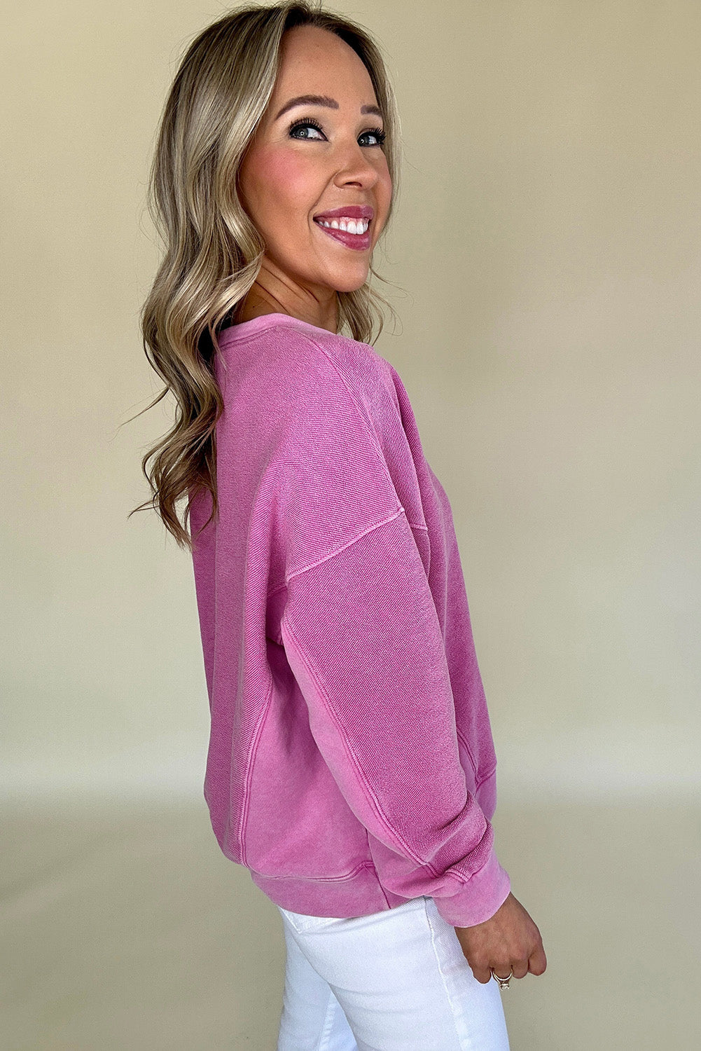 Sweatshirt Avec Encolure Échancrée Et Épaules Tombantes Pour Femmes | Idéal Pour Le Quotidien