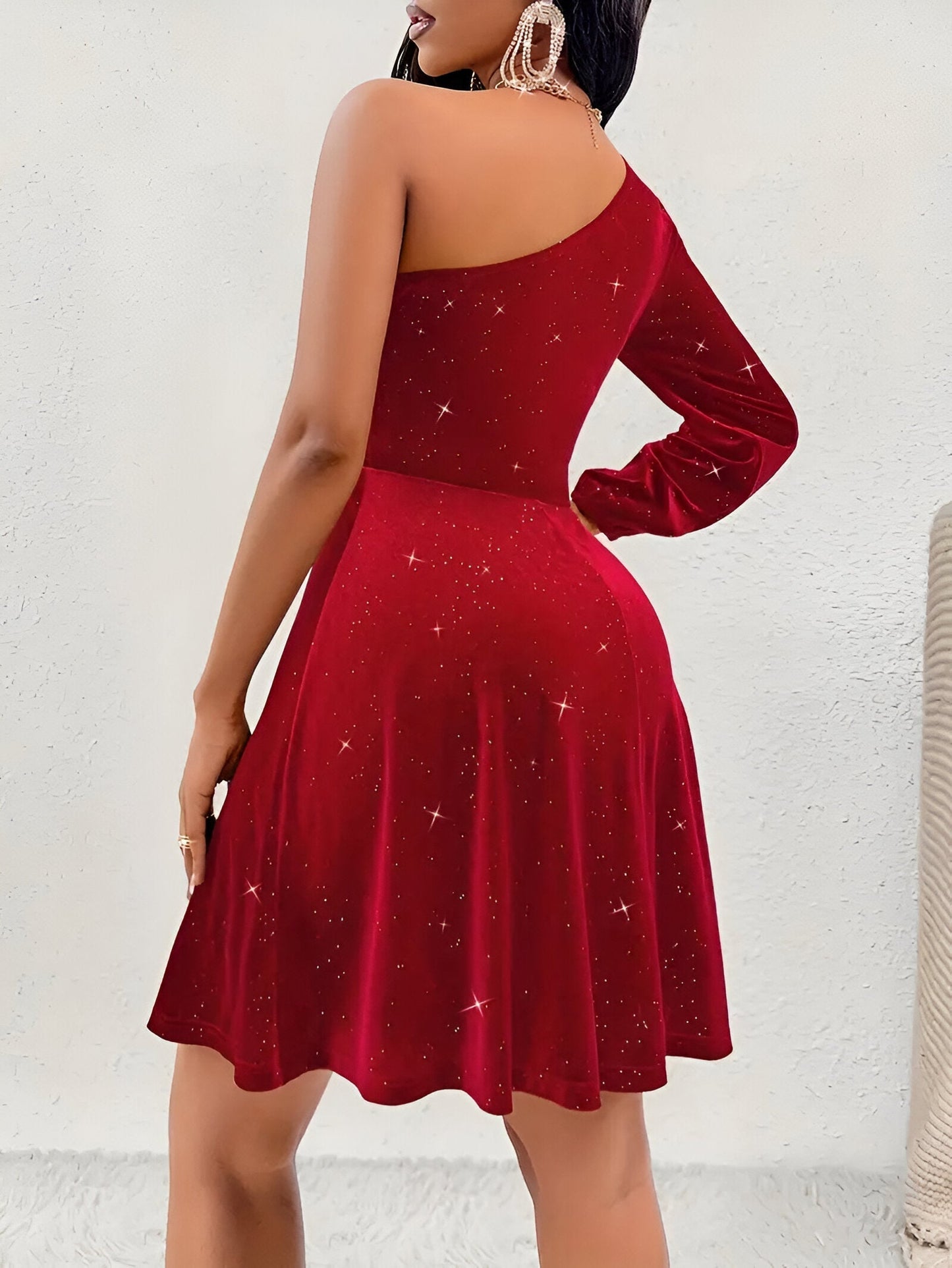 Robe Asymétrique À Une Épaule avec Volants pour Femme | Idéale pour Les Occasions Et Les Événements