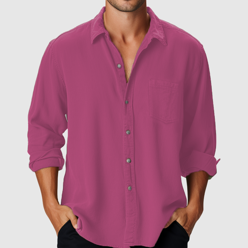 Chemise à Manches Longues avec Col Classique pour Homme | Idéale pour le Quotidien et les Occasions Décontractées