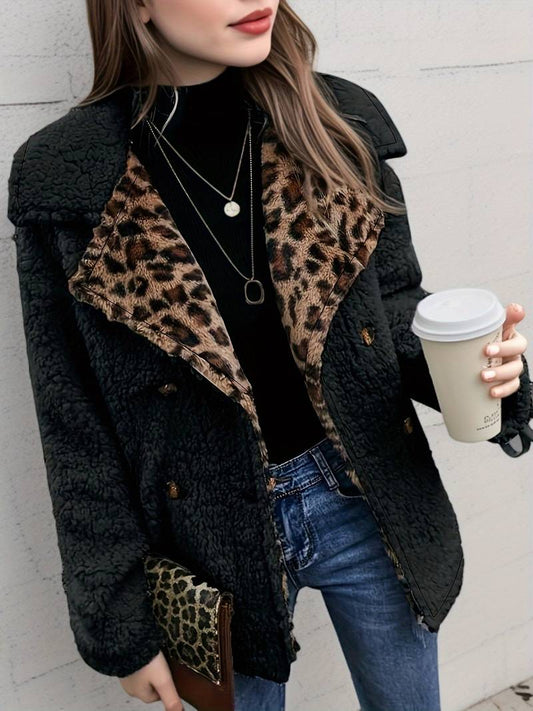 Veste à Imprimé Animalier avec Manches Longues pour Femme | Idéale pour l’Hiver
