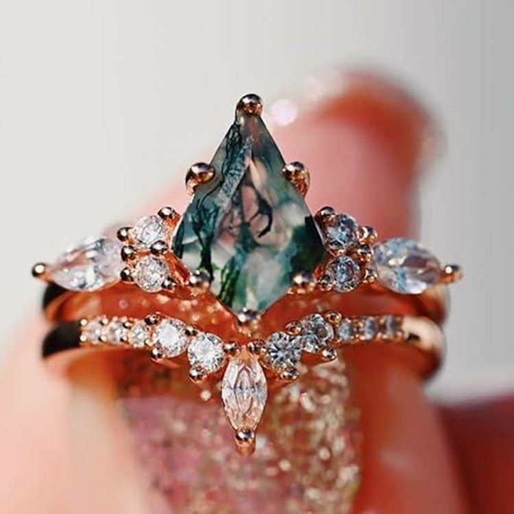 Bague Classique avec Pierre Naturelle pour Adulte | Idéale pour les Occasions Spéciales